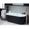 Bañera Acrílico Sanitario Negro Ovalado Individual 170 X 80 Cm Diseño Moderno Harvey - Negro