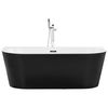 Bañera Acrílico Sanitario Negro Ovalado Individual 170 X 80 Cm Diseño Moderno Harvey - Negro