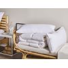 Conjunto De 2 Almohadas De Algodón Blanco Plumón Plumas De Pato 40 X 80 Cm Medio Suave Descanso Karijang - Blanco