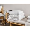 Conjunto De 2 Almohadas De Algodón Blanco Plumón Plumas De Pato 50 X 60 Cm Alta Medio Suave Descanso Feldberg - Blanco