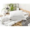 Conjunto De 2 Almohadas De Algodón Blanco Plumón Plumas De Pato 80 X 80 Cm Alta Medio Suave Descanso Feldberg - Blanco