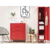 Cómoda De Metal Rojo 80 X 40 Cm 4 Cajones Almacenaje Industrial Enago - Rojo