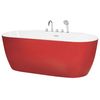 Bañera Independiente Roja De Acrílico Sanitario Ovalado Individual 170 X 80 Cm Diseño Moderno Rotto - Rojo