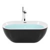 Bañera Independiente De Acrílico Negro Plateado 170 Cm Moderno Nevis - Negro