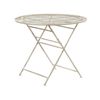 Mesa De Balcón Hierro Blanco Crema Metal Envejecido Plegable Redonda 90 Cm Exterior Resistente A Los Rayos Uv Estilo Retro Francés Bivio - Blanco