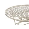 Mesa De Balcón Hierro Blanco Crema Metal Envejecido Plegable Redonda 90 Cm Exterior Resistente A Los Rayos Uv Estilo Retro Francés Bivio - Blanco