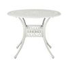 Mesa De Comedor De Jardín Blanca De Aluminio Redonda Ø 90 Cm Estilo Vintage Ancona - Blanco