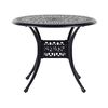 Mesa De Comedor De Jardín Negra De Aluminio Redonda Ø 90 Cm Estilo Vintage Ancona - Negro