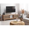 Mueble Tv Madera Clara Mdf Diseño Puertas Sala De Estar Orificio Para Gestión De Cables Prescot - Madera Clara