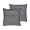 Conjunto De 2 Cojines Decorativos Terciopelo Gris Patrón Geométrico 45 X 45 Cm Fundas Extraíbles Cierre De Cremallera Aspidistra - Gris