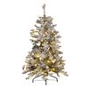 Árbol De Navidad Artificial Blanco Nieve Sintética 120 Cm Ramas Con Bisagras Pre Iluminado Festividad Tatlow - Verde