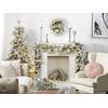 Corona De Navidad Blanco Material Sintético Efecto Nieve Pre Iluminado Decoración Hogar 55 Cm Whitehorn - Verde