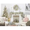 Guirnalda De Navidad Blanco Material Sintético Efecto Nieve Pre Iluminado Luces Led Decoración Hogar 180 Cm Whitehorn - Verde