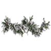 Guirnalda De Navidad Blanco Material Sintético Efecto Nieve Pre Iluminado Luces Led Decoración Hogar 180 Cm Whitehorn - Verde