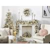 Guirnalda De Navidad Blanco Material Sintético Efecto Nieve Pre Iluminado Luces Led Decoración Hogar 270 Cm Whitehorn - Blanco