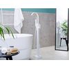 Grifo Independiente De Baño Latón Blanco Brillante Con Ducha De Mano Montado En El Suelo Moderno Ribbon - Blanco