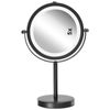 Espejo De Maquillaje Iluminación Led Metal Negro Ø 13 Cm Doble Cara Magnifica 1x / 5x Tuchan - Negro