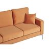 Sofá 3 Plazas De Terciopelo Naranja Asiento Respaldo Acolchado Patas De Metal Cojines Moderno Gavle - Naranja