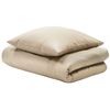 Conjunto De Fundas De Algodón Beige Arena Edredón Funda De Almohada 155 X 220 Cm Moderno Dormitorio Avondale - Beige