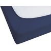 Sábana De Algodón Azul Marino Estampado Liso Clásico Ribete Elástico 200 X 200 Cm Dormitorio Hofuf - Azul