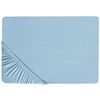 Sábana De Algodón Azul Estampado Liso Clásico Ribete Elástico 140 X 200 Cm Dormitorio Hofuf - Azul