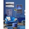 Cuadro Impreso En Lienzo Azul Negro 63 X 93 Cm Motivo Paisaje Nocturno Cielo Bosque Moderno Sala De Estar Dormitorio Loreto - Negro