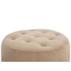 Puf De Terciopelo Beige Arena 55 X 30 Cm Otomana Reposapiés Mullido Botón Glamour Sala De Estar - Beige