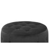 Puf De Terciopelo Negro 55 X 30 Cm Otomana Reposapiés Mullido Botón Glamour Sala De Estar - Negro