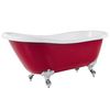 Bañera Independiente De Acrílico Rojo Patas 170 X 80 Cm Retro Vintage Tradicional Cayman - Rojo