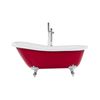 Bañera Independiente De Acrílico Rojo Patas 153 X 77 Cm Retro Vintage Tradicional Cayman - Rojo