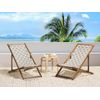 Conjunto De 2 Tumbonas De Jardín De Madera De Acacia Clara Beige Arena Reclinable Plegable Anzio - Beige