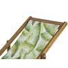 Conjunto De 2 Tumbonas De Jardín De Madera De Acacia Clara Verde Claro Blanco Hojas De Palma Reclinable Plegable Anzio - Verde