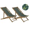 Conjunto De 2 Tumbonas De Jardín De Madera De Acacia Clara Verde Oscuro Aceitunas Reclinable Plegable Anzio - Verde