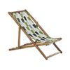 Conjunto De 2 Tumbonas De Jardín Madera Clara Verde Blanco Floral Reclinable Plegable Anzio - Verde