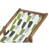 Conjunto De 2 Tumbonas De Jardín Madera Clara Verde Blanco Floral Reclinable Plegable Anzio - Verde