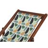 Conjunto De 2 Tumbonas De Jardín De Madera De Acacia Oscura Verde Naranja Blanco Geométrico Reclinable Plegable Anzio - Multicolor