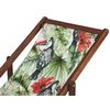 Conjunto De 2 Tumbonas De Jardín De Tela Madera De Acacia Oscura Patrón De Tucán Reclinable Plegable Anzio - Multicolor