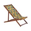 Conjunto De 2 Tumbonas De Jardín De Madera De Acacia Oscura Amarillo Azul Verde Floral Reclinable Plegable Anzio - Amarillo