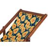 Conjunto De 2 Tumbonas De Jardín De Madera De Acacia Oscura Amarillo Azul Verde Floral Reclinable Plegable Anzio - Amarillo