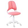 Silla De Oficina De Poliéster Rosa Blanco Altura Ajustable Giratoria Marguerite - Rosa