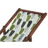 Conjunto De 2 Tumbonas De Jardín De Madera De Acacia Oscura Verde Blanco Floral Reclinable Plegable Anzio - Verde