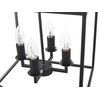 Lámpara De Techo De Metal Negro 115 Cm Estructura Cubo Jaula 4 Luces Moderno Wanchet - Negro