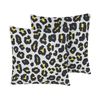 Conjunto De 2 Cojines De Poliéster Blanco Negro Patrón Animal Leopardo 45 X 45 Cm Jardín Patio Exterior Karditsa - Multicolor