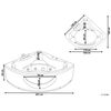 Bañera De Hidromasaje Esquinera De Acrílico Blanco Led 146 Cm Moderno Jets De Masaje Tocoa Ii - Blanco