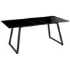 Mesa De Comedor Extensible Negro 150/180 X 90 Cm Patas De Metal Mecanismo Tradicional Moderno Cocina - Negro