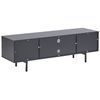 Mueble Tv De Madera Clara Aglomerado Negro 2 Puertas Hasta 60'' Patas De Metal Almacenaje Industrial Salina - Madera Clara