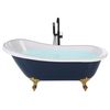 Bañera Independiente De Acrílico Azul Dorado Patas 150 X 77 Cm Retro Vintage Tradicional Cayman - Azul