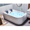 Bañera De Hidromasaje Led De Acrílico Blanco 170 X 119 Cm Derecha 2 Personas Curva Doble Hidromasaje Bayamo - Blanco