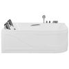 Bañera De Hidromasaje Led De Acrílico Blanco 170 X 119 Cm Derecha 2 Personas Curva Doble Hidromasaje Bayamo - Blanco