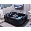 Bañera De Hidromasaje Led De Acrílico Negro 170 X 119 Cm Derecha 2 Personas Curva Doble Hidromasaje Bayamo - Negro